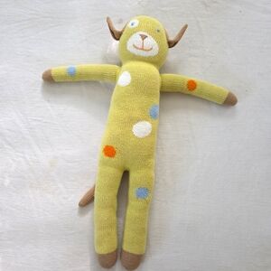Blabla Lemonade The Dog Knitted Plush Toy - Yellow with Multicolor Dots